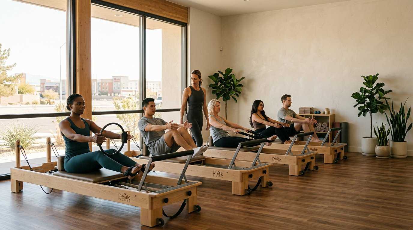 Calm Pilates class in a Las Vegas studio