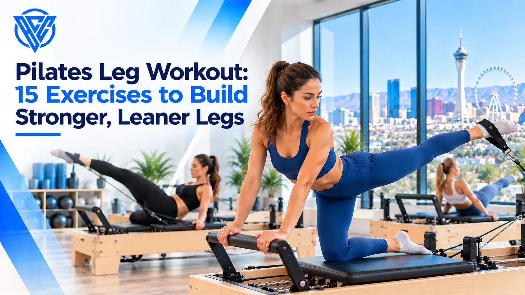 Pilates Leg Workout featuring a client performing a leg exercise on a reformer to build stronger, leaner legs.
